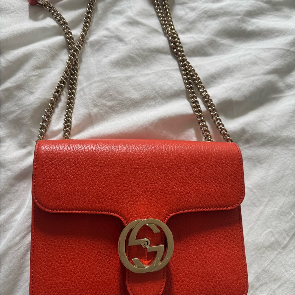 Gucci Orange Mini Bag with Gold Chain - Picture 2 of 10